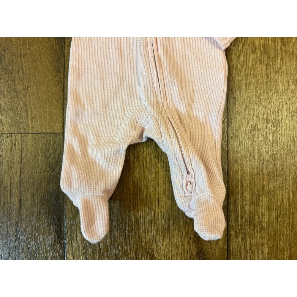 Carters Baby Sleeper Girl Preemie Waffle Knit Pink Heart Outfit Zipper Clothes‎